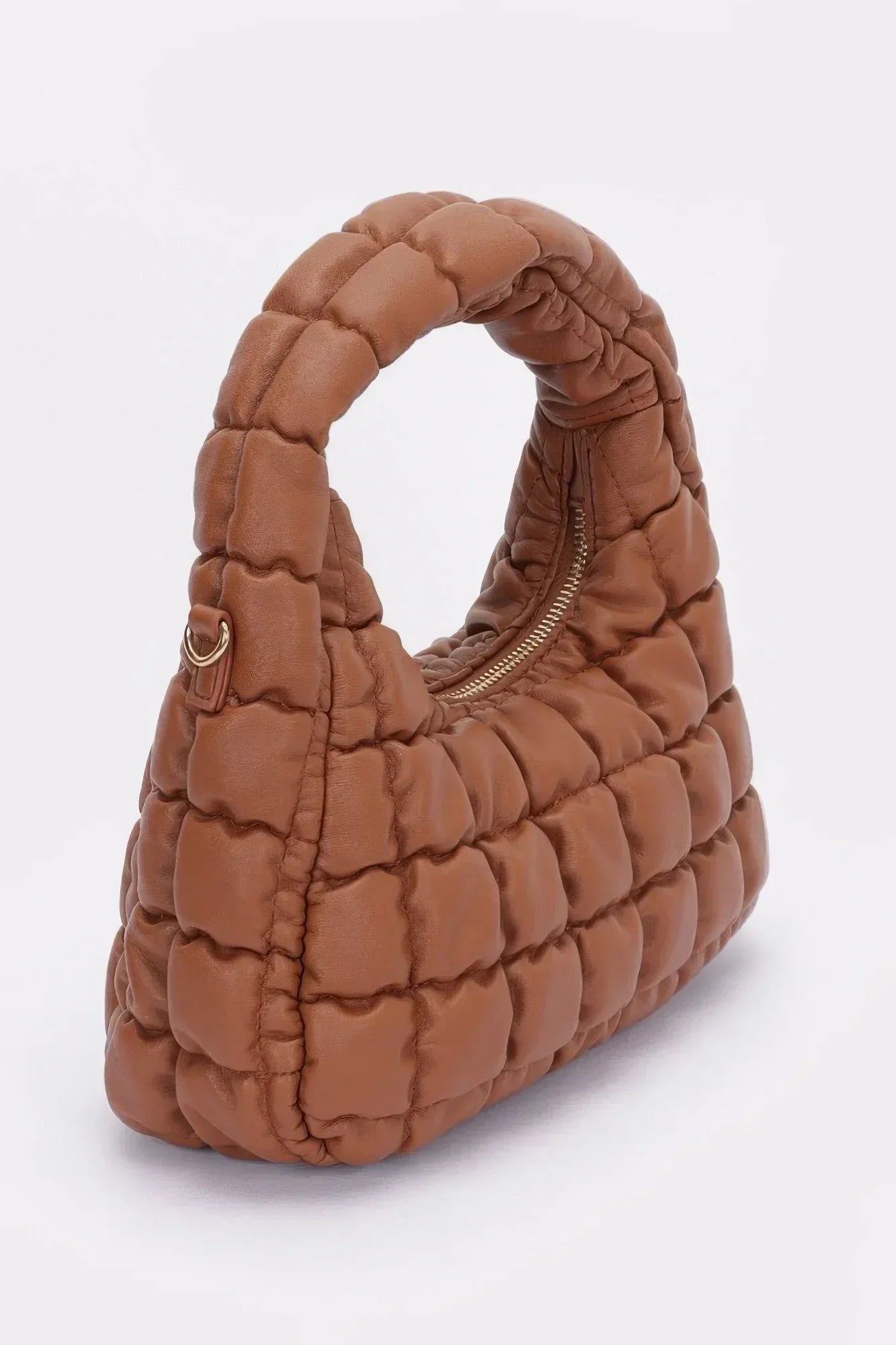 Quilted Faux Leather Padded Hobo Bag | Mixtshop LLC