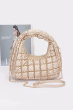 Quilted Faux Leather Padded Hobo Bag | Mixtshop LLC
