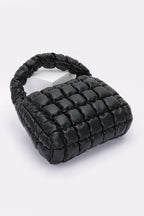 Quilted Faux Leather Padded Handle Bag | Mixtshop LLC