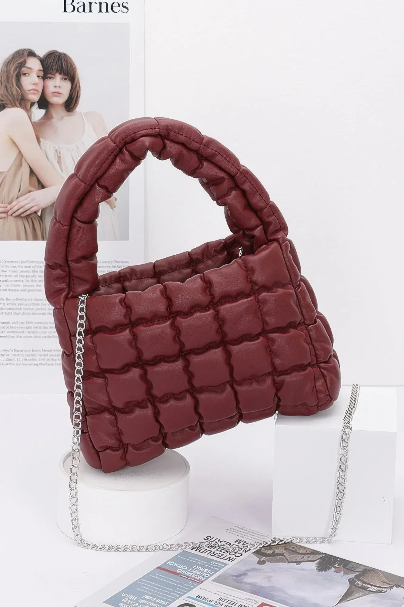 Quilted Faux Leather Padded Handle Bag | Mixtshop LLC