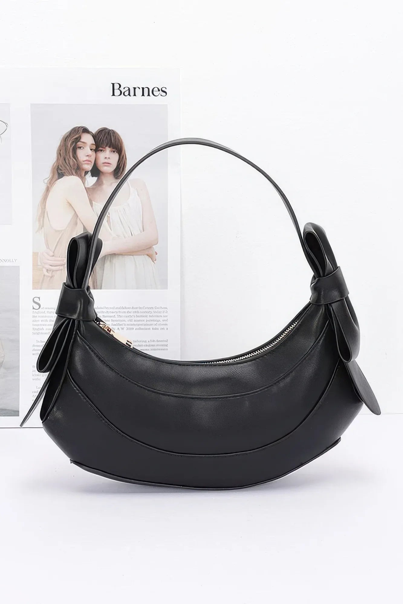 Faux Leather Hobo Bag W/ Bows | Mixtshop LLC