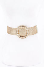 Hammeredmetal Buckle Metallic Stretch Plussizebelt | Mixtshop LLC