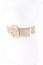 Hammeredmetal Buckle Metallic Stretch Plussizebelt | Mixtshop LLC