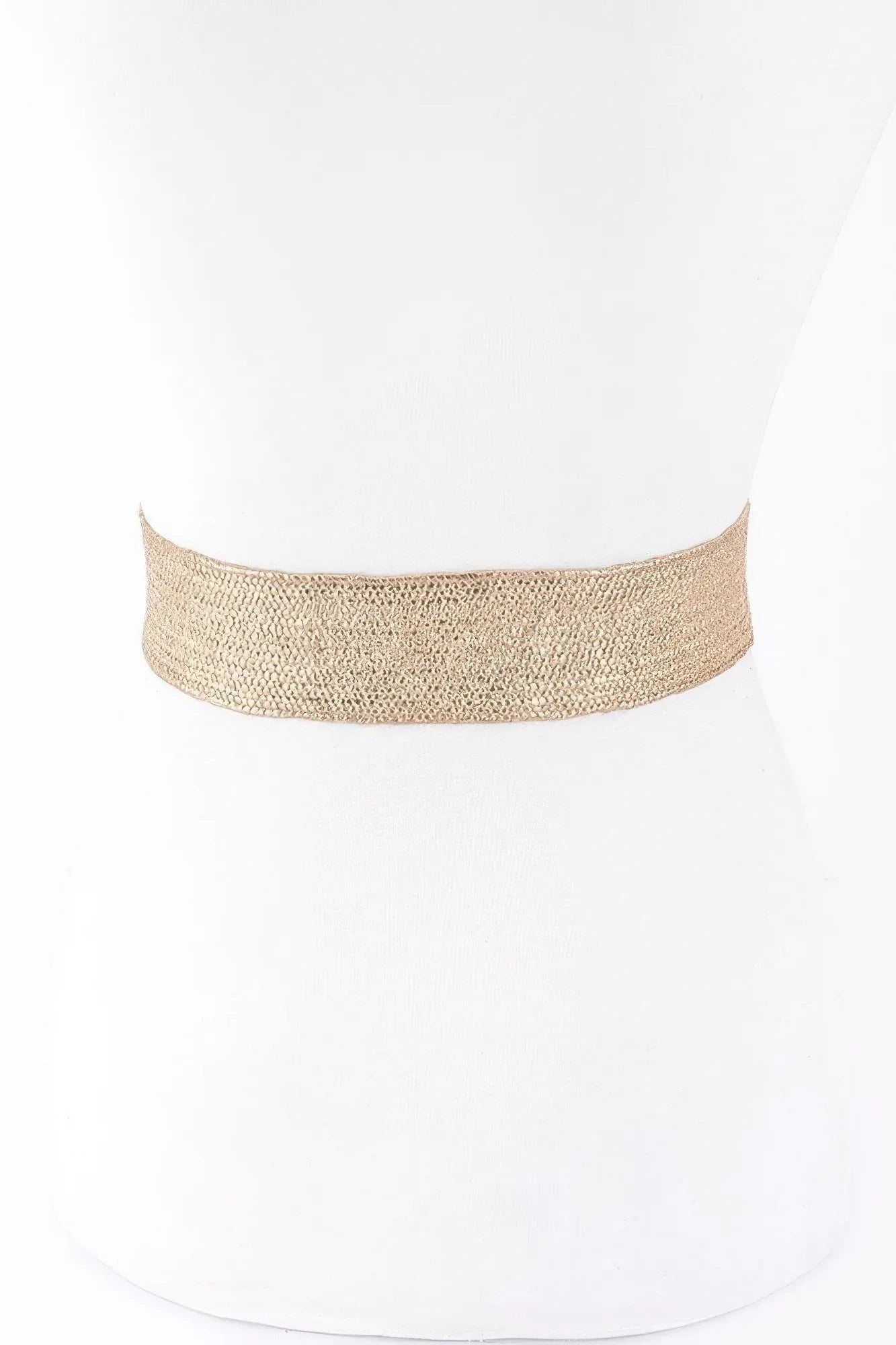 Hammeredmetal Buckle Metallic Stretch Plussizebelt | Mixtshop LLC