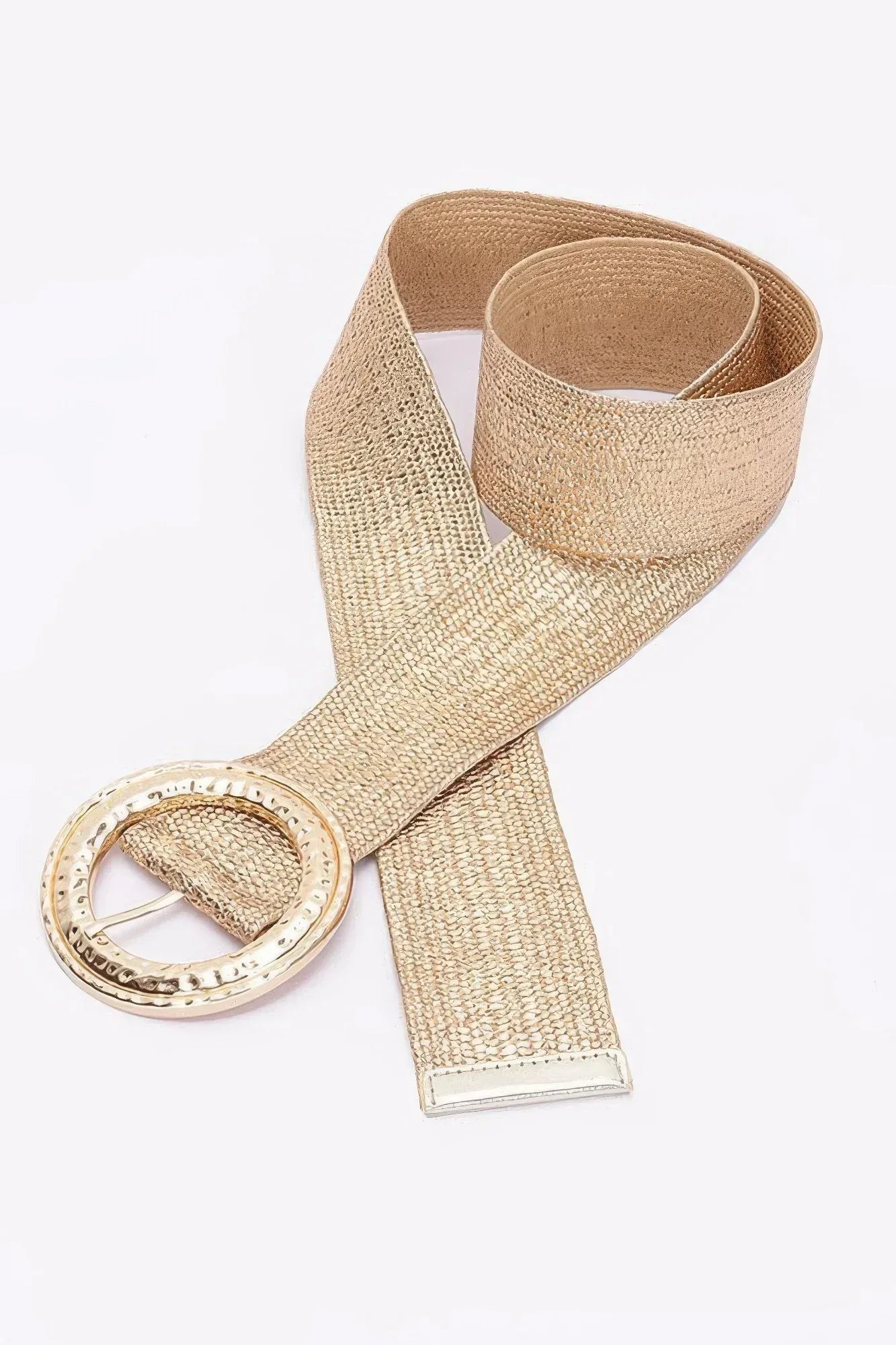 Hammeredmetal Buckle Metallic Stretch Plussizebelt | Mixtshop LLC