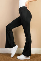 High Waist Side Pocket Flare Leggings | Mixtshop LLC