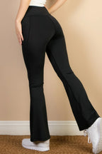 High Waist Side Pocket Flare Leggings | Mixtshop LLC