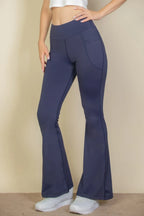 High Waist Side Pocket Flare Leggings | Mixtshop LLC