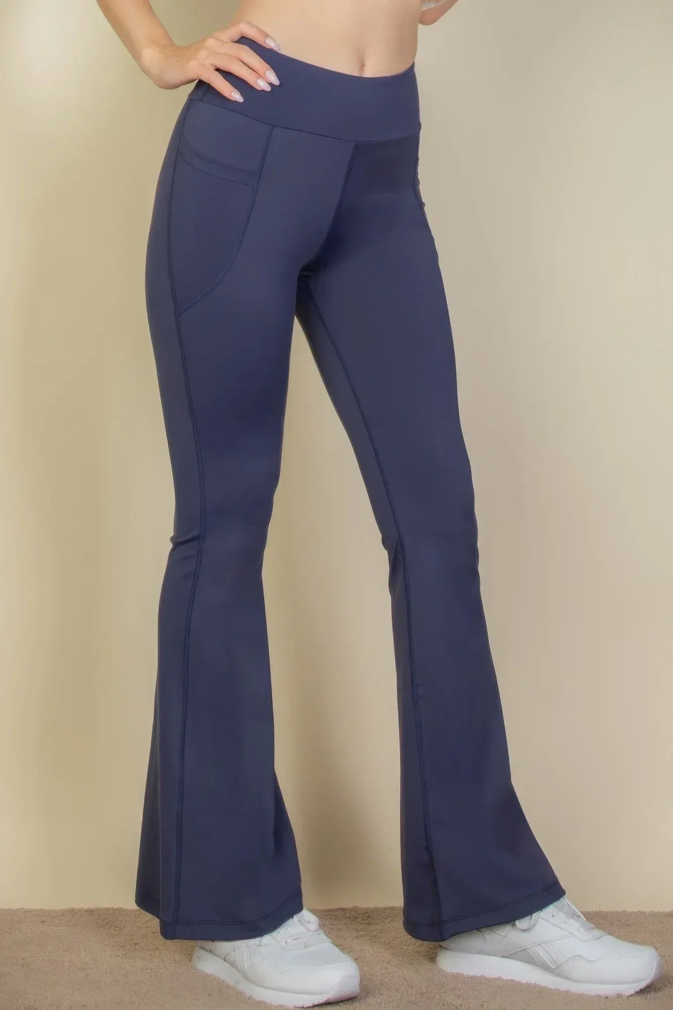 High Waist Side Pocket Flare Leggings | Mixtshop LLC
