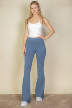 High Waist Side Pocket Flare Leggings | Mixtshop LLC