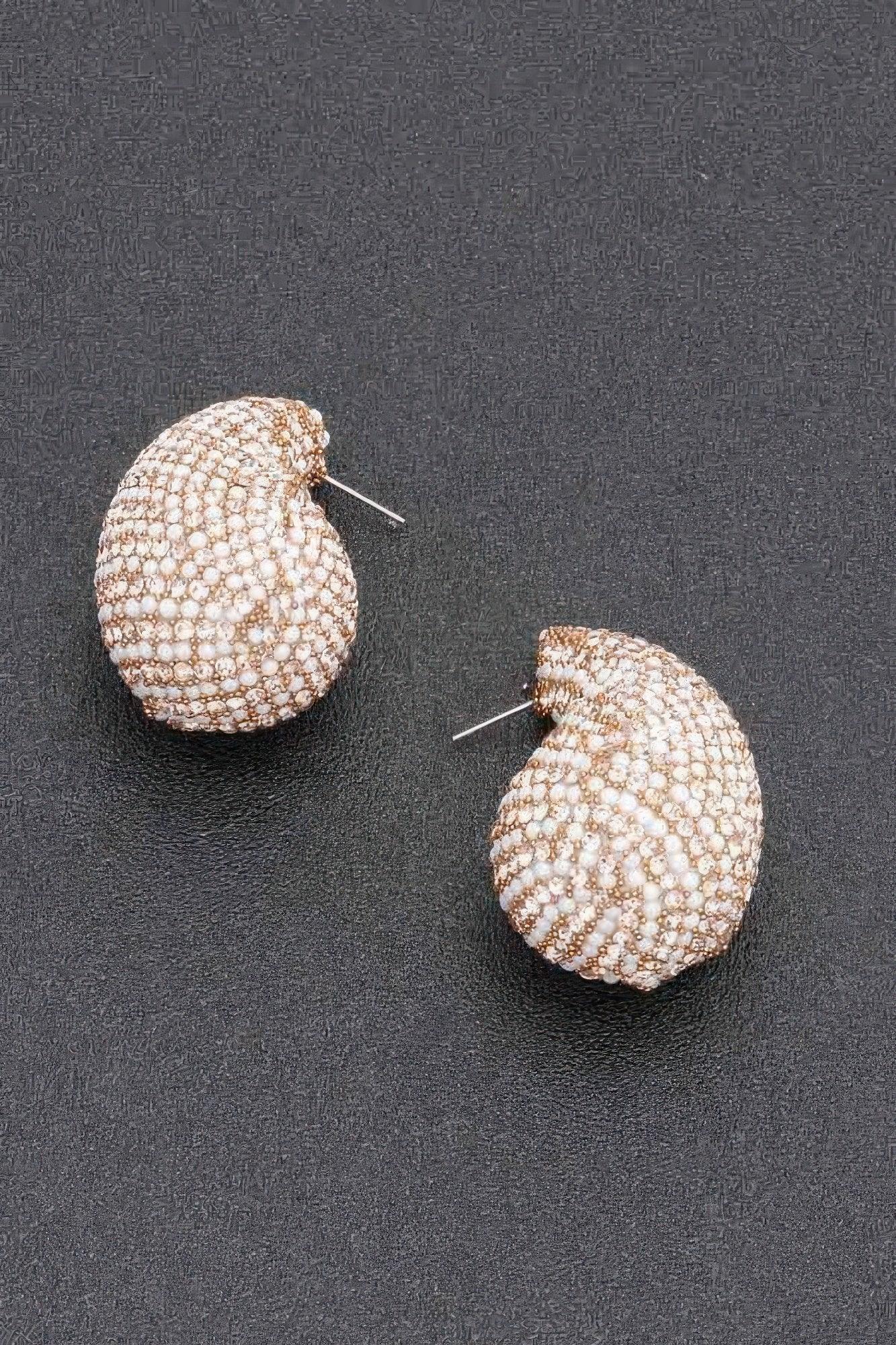 Rhinestone Faux Pearl Metal Earring | Mixtshop LLC Main image