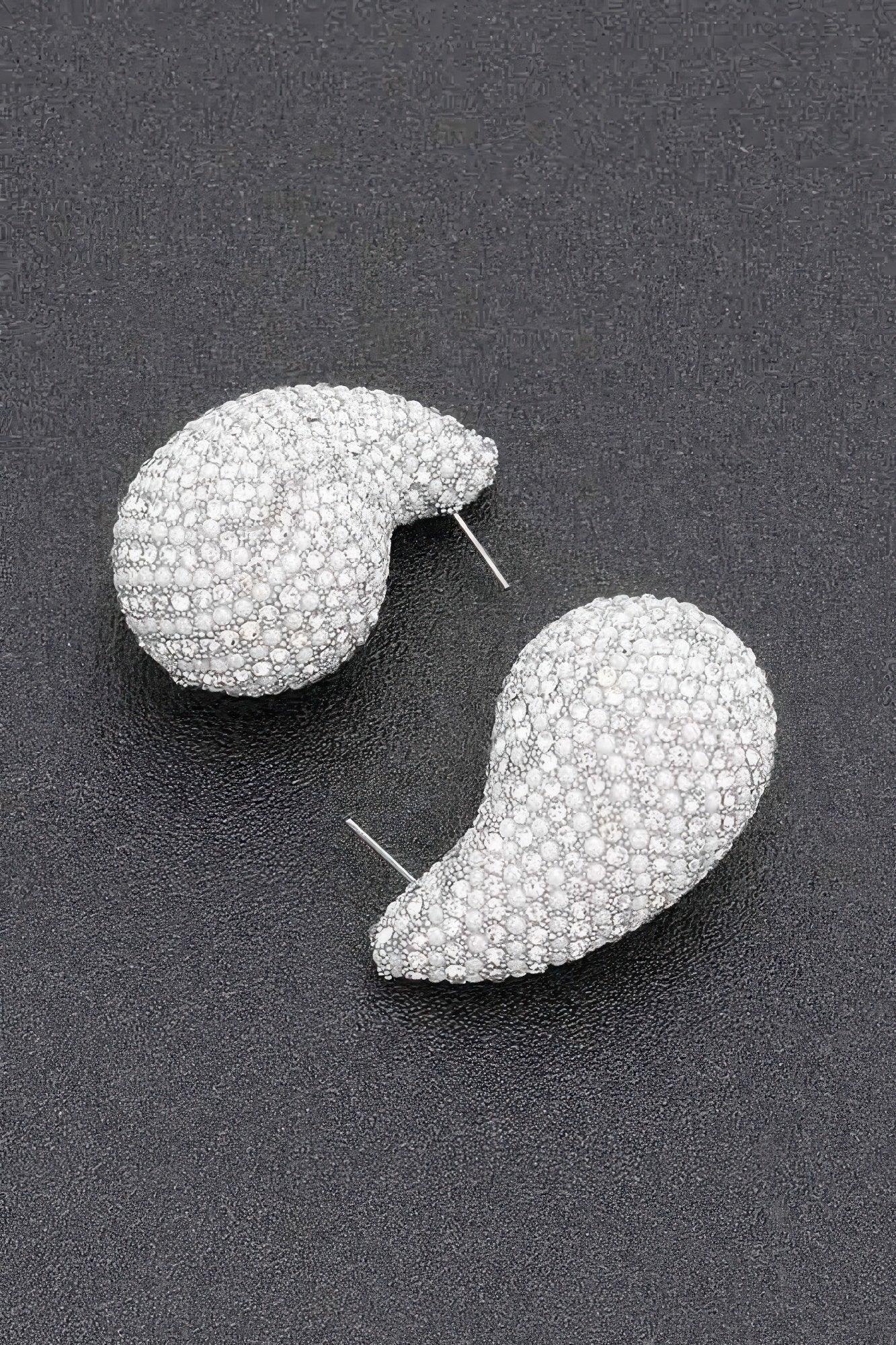 Rhinestone Faux Pearl Metal Earring | Mixtshop LLC