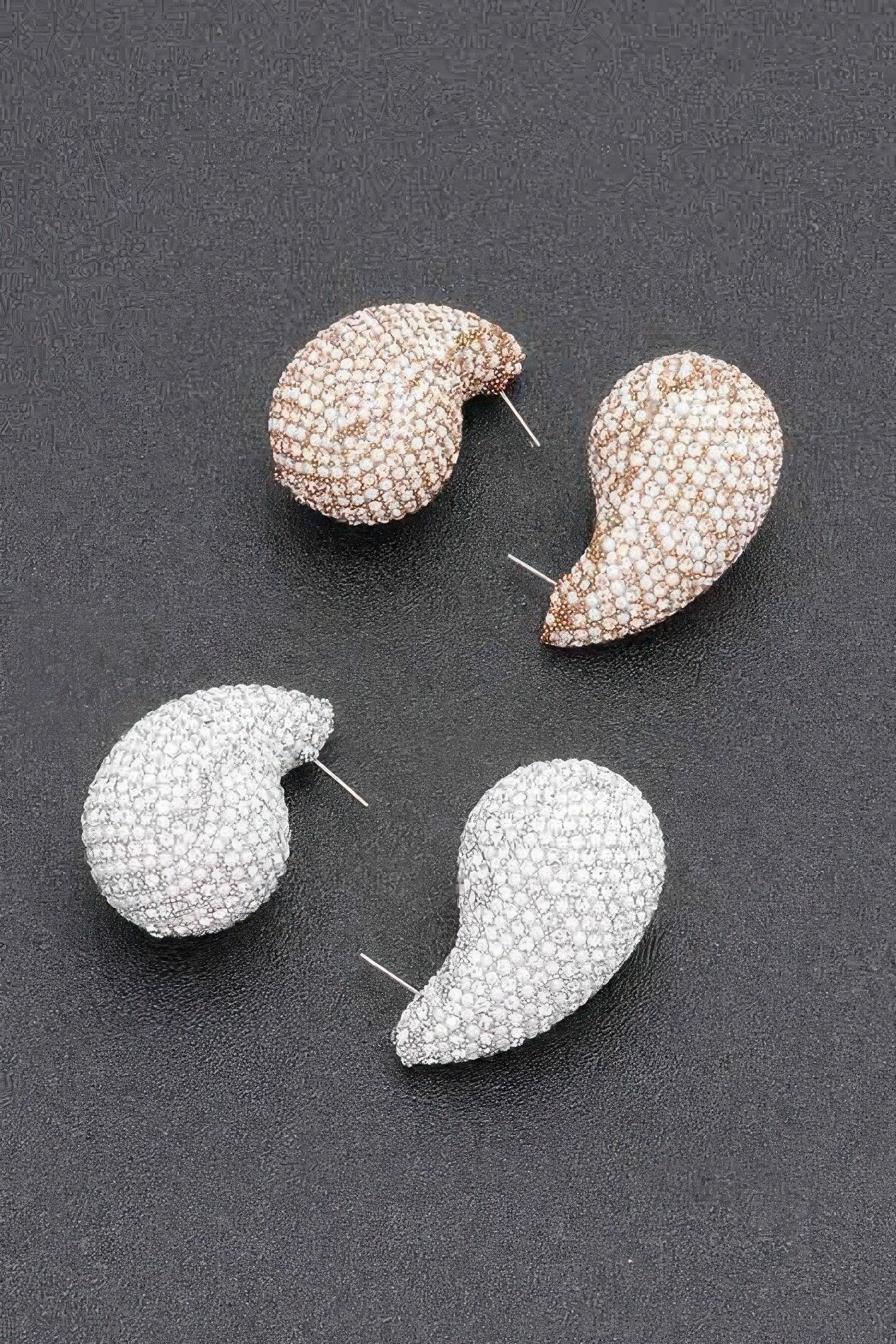 Rhinestone Faux Pearl Metal Earring | Mixtshop LLC