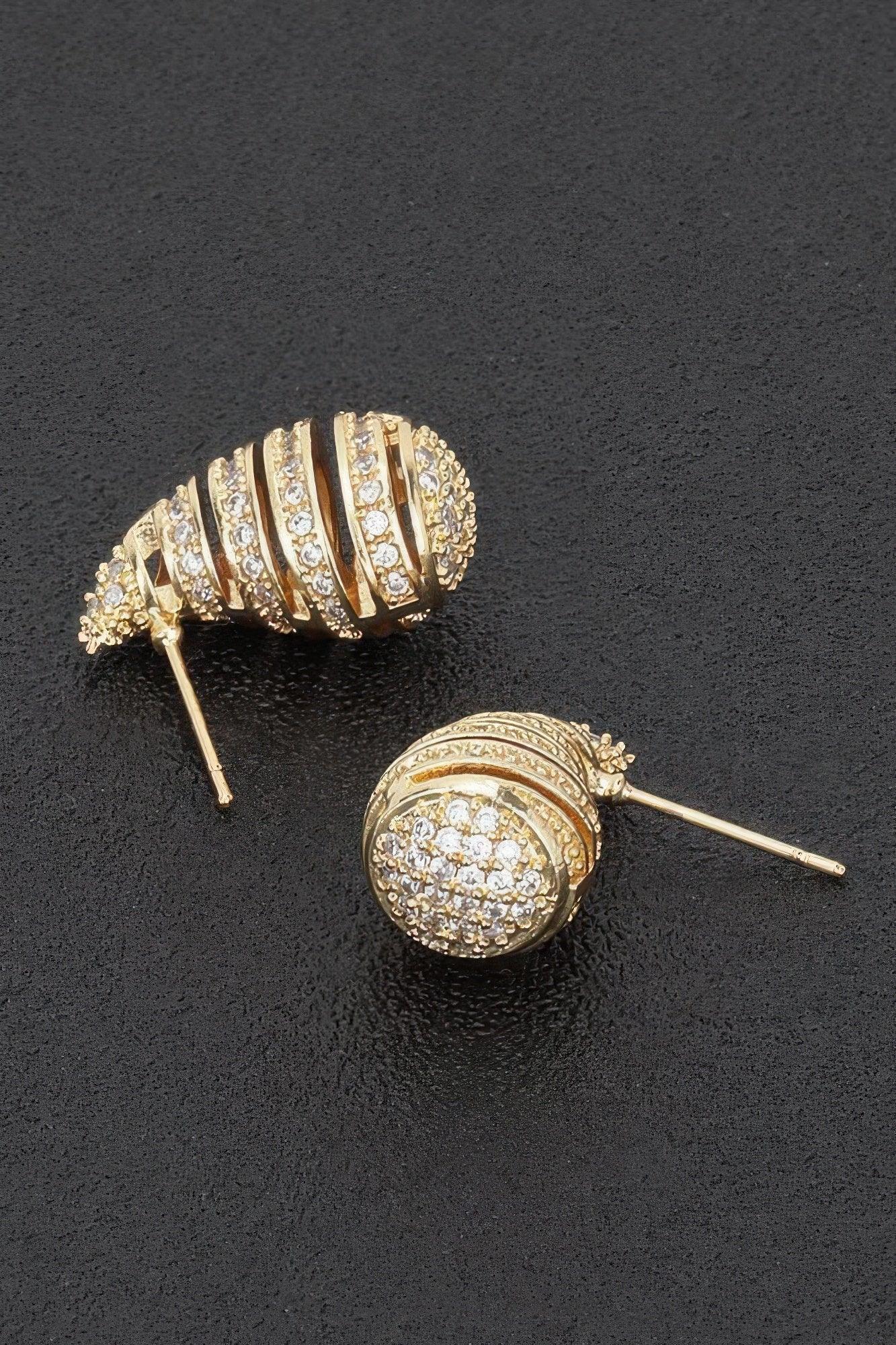 Rhinestone Metal Tear Drop Earring Secondary image