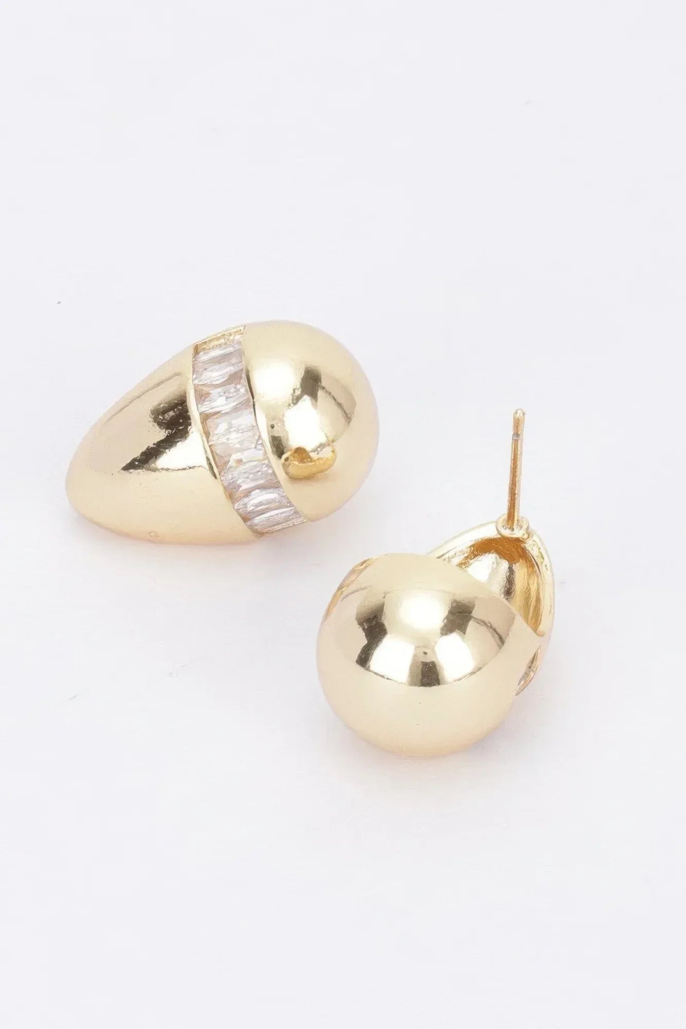 Metal Stone Tear Drop Earring Secondary image
