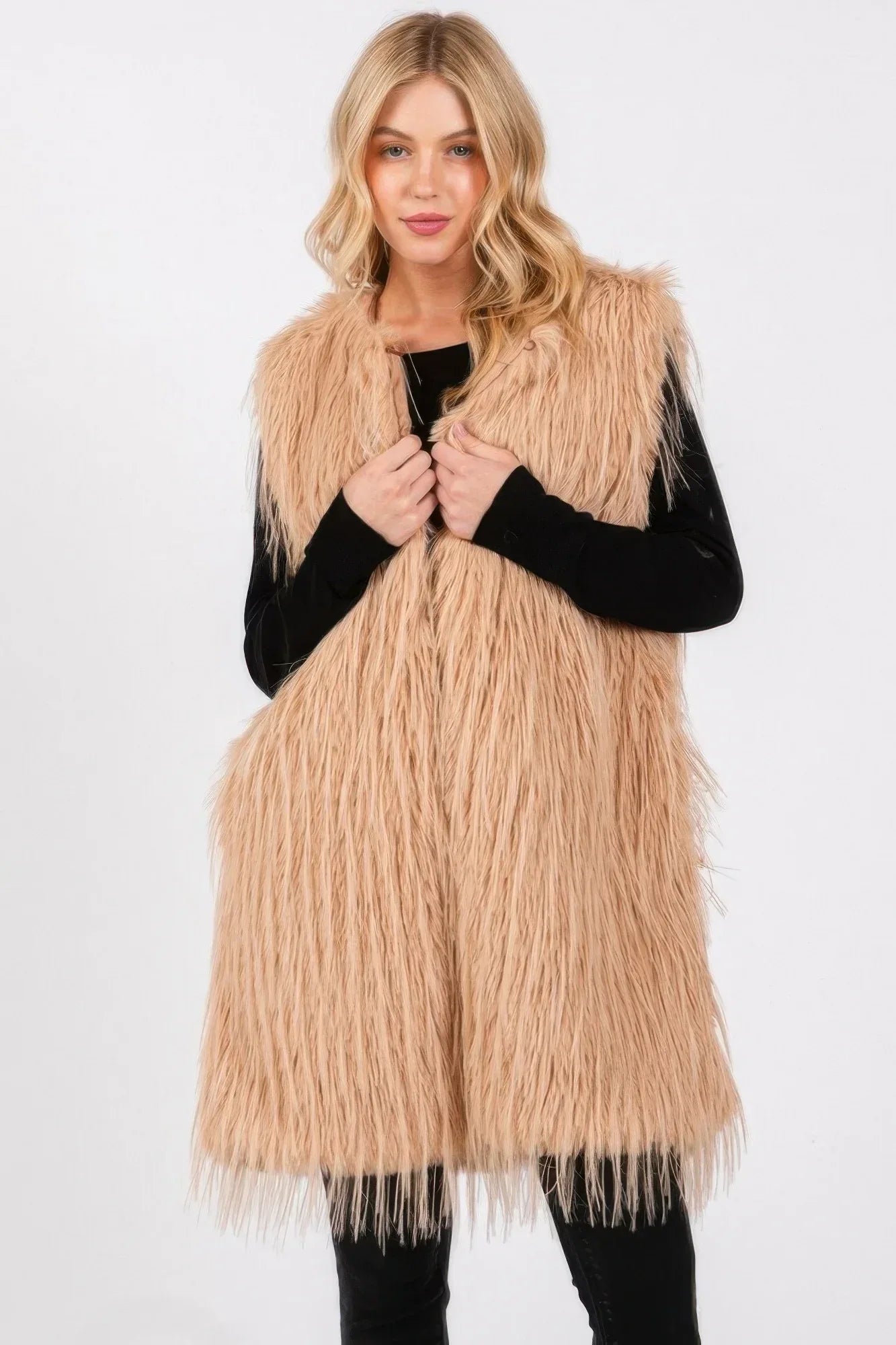 Faux Fur Pocket Vest | Mixtshop LLC Main image