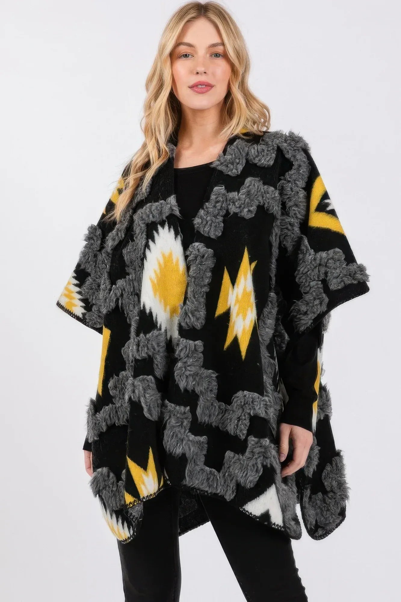 Fuzzy Aztec Pattern Kimono | Mixtshop LLC