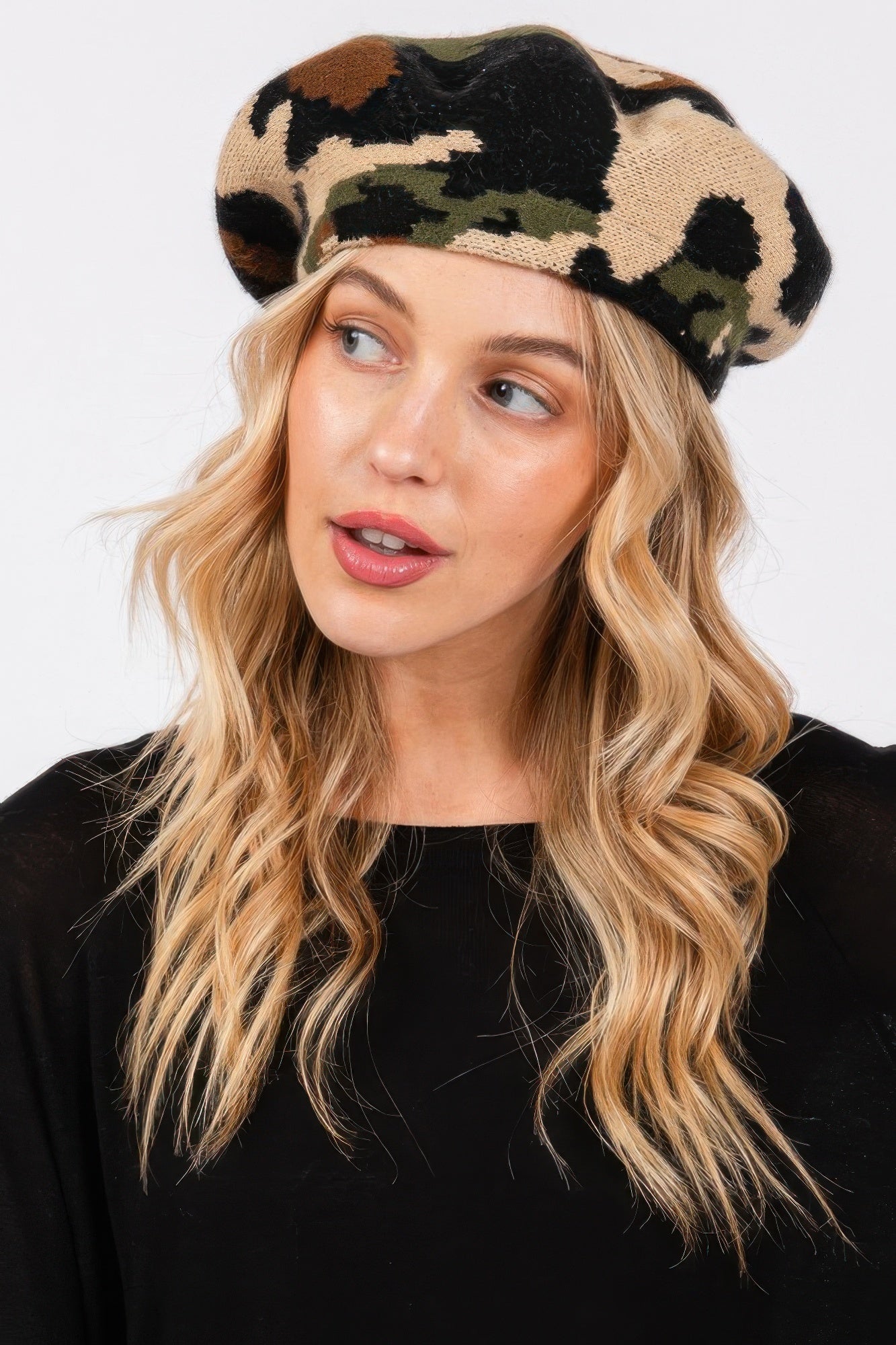 Camo Knit Beret Secondary image