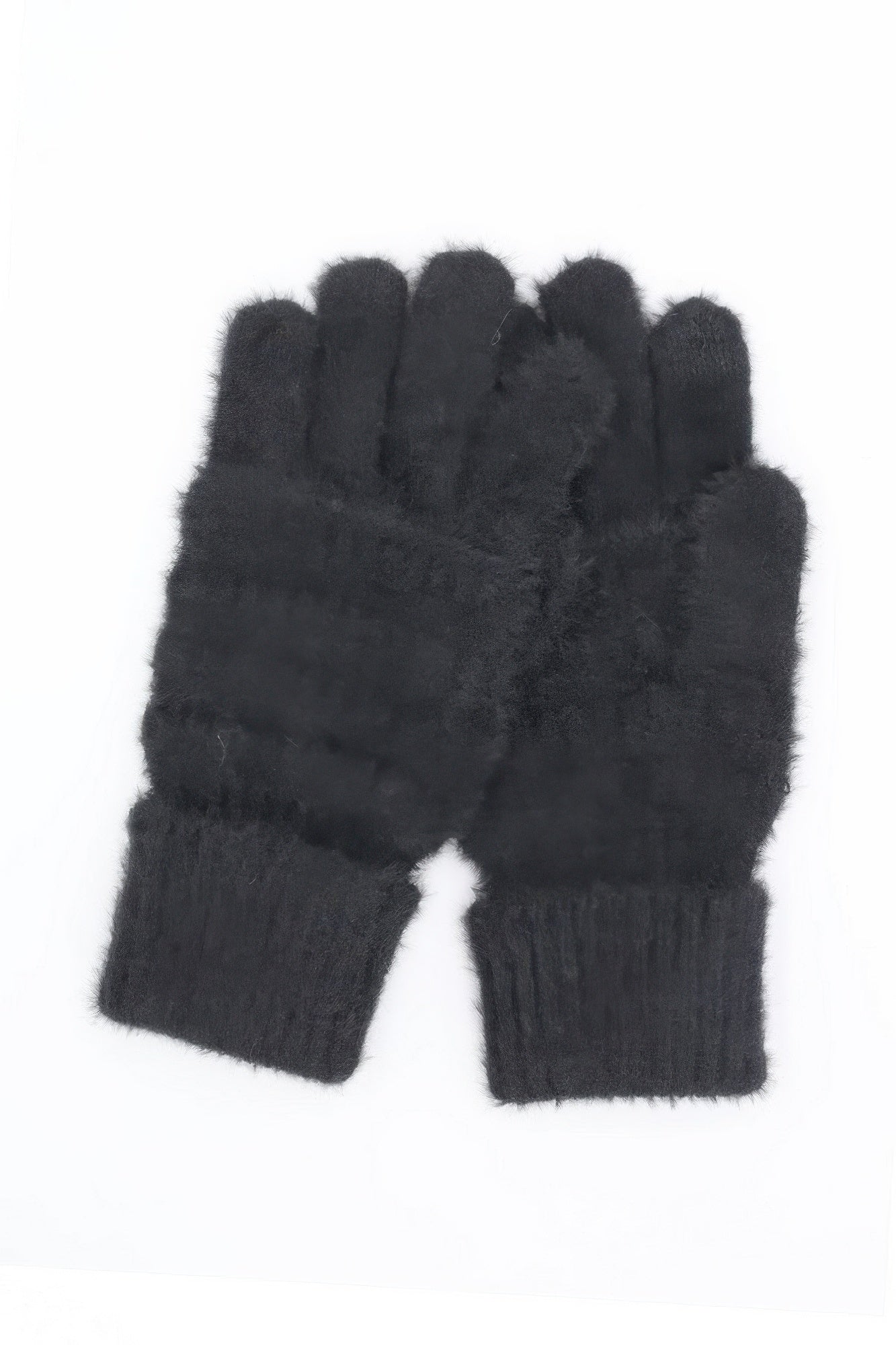 Fuzzy Cable Knit Smart Touch Gloves Secondary image