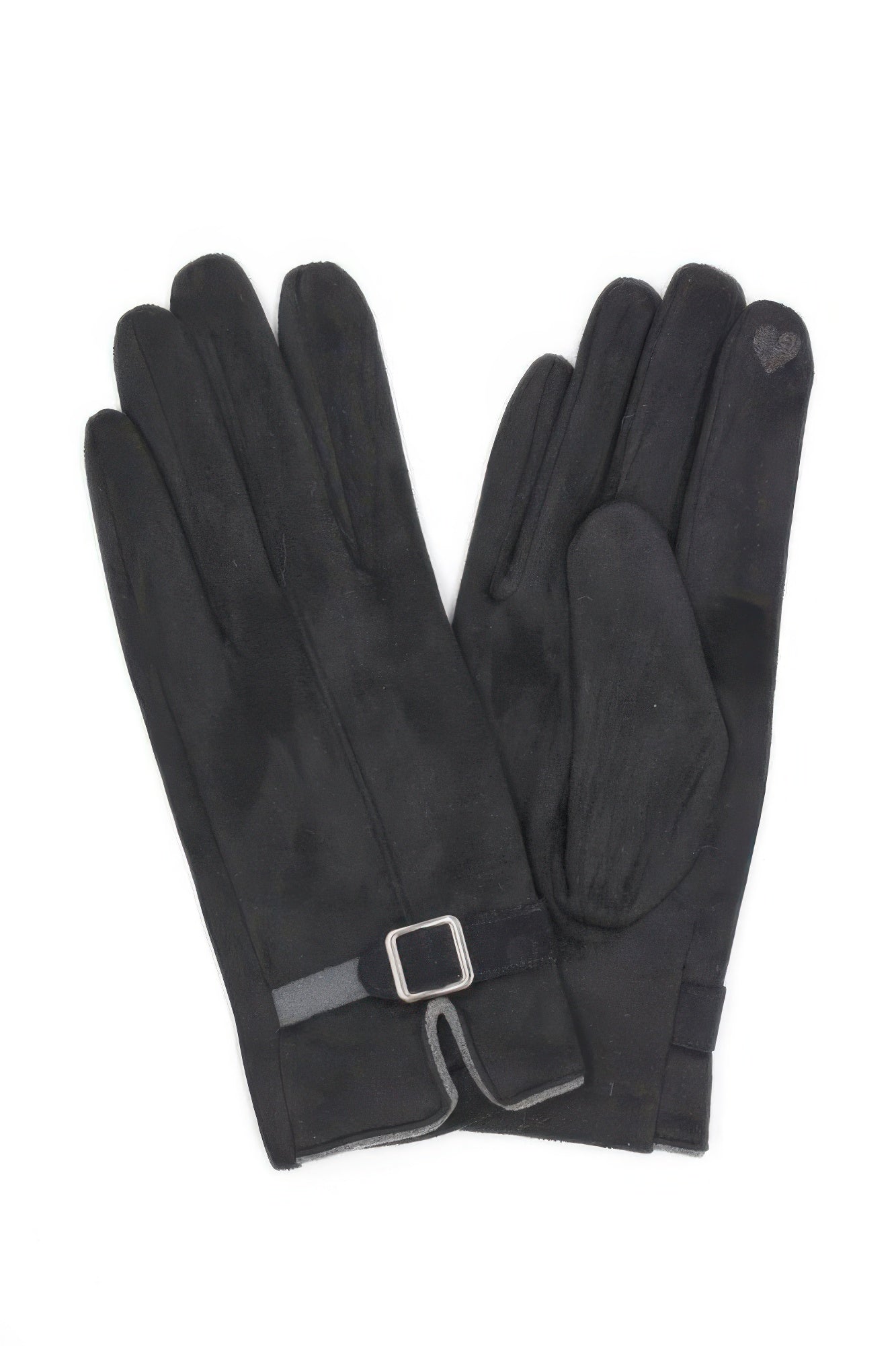 Faux Suede Band Smart Touch Gloves Secondary image