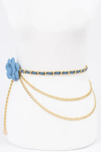 Flower Metal Double Layered Chain Belt | Mixtshop LLC