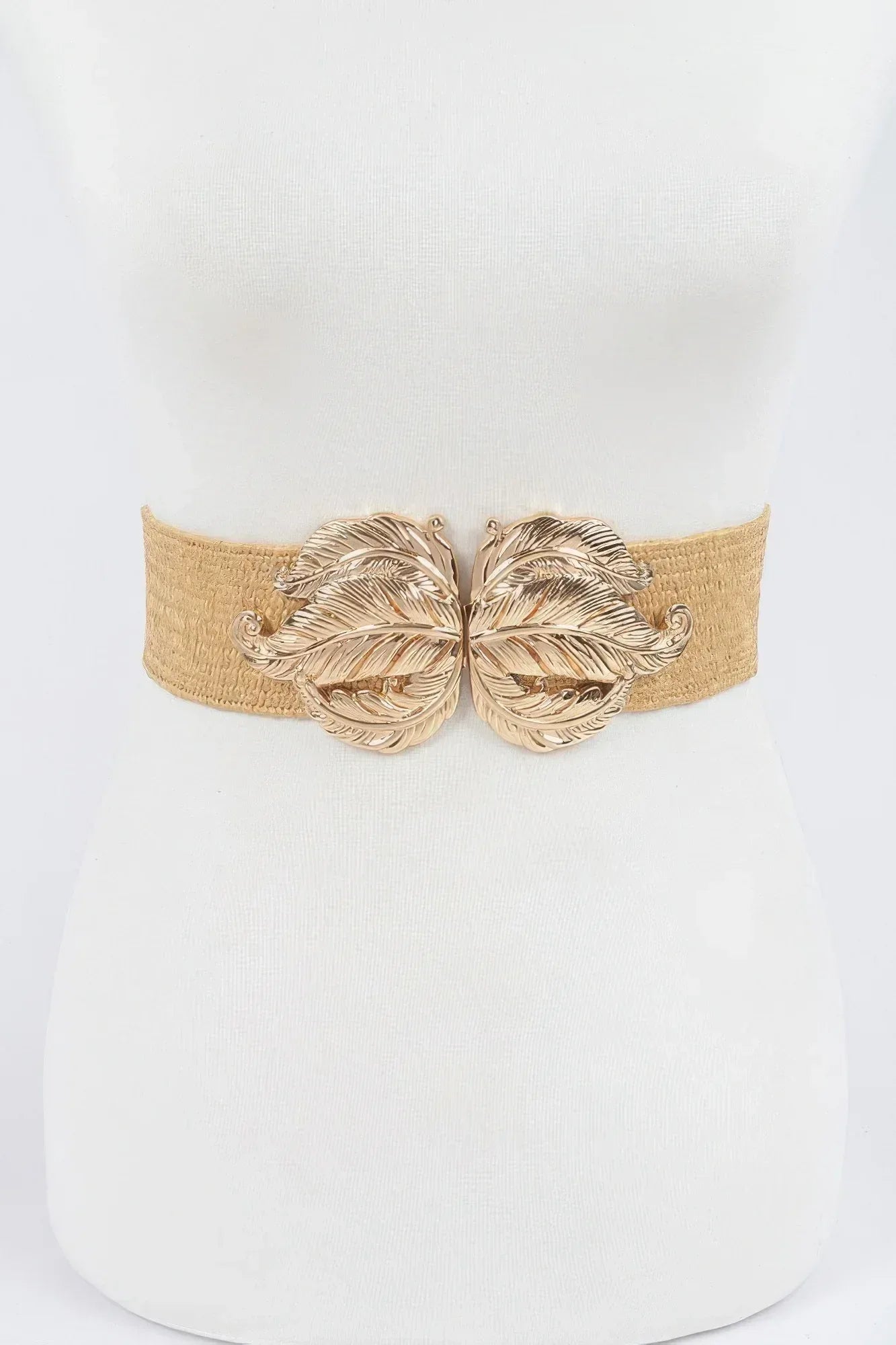Leaf Metal Buckle Stretch Straw Belt | Mixtshop LLC