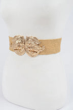 Leaf Metal Buckle Stretch Straw Belt | Mixtshop LLC