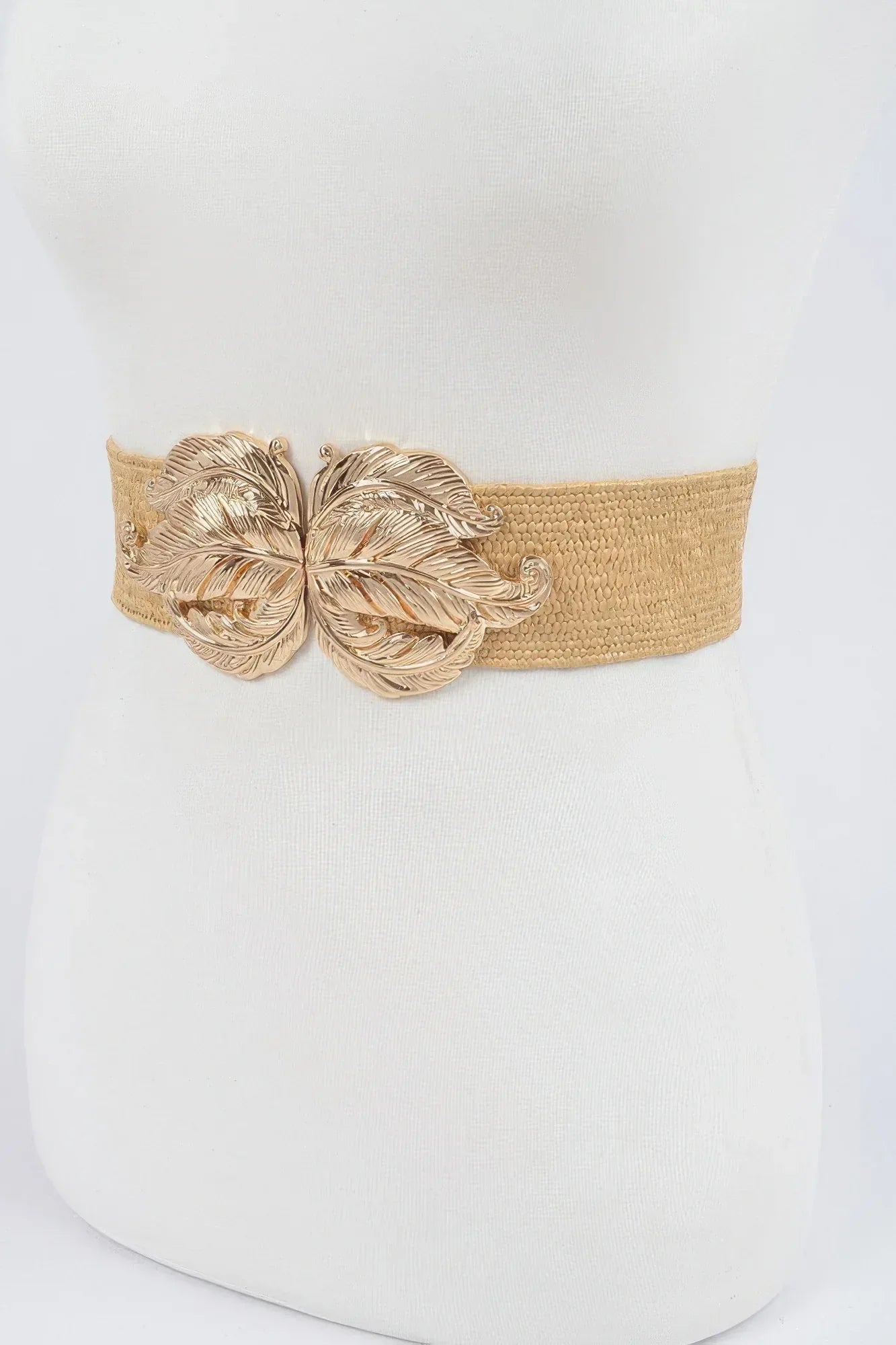 Leaf Metal Buckle Stretch Straw Belt | Mixtshop LLC