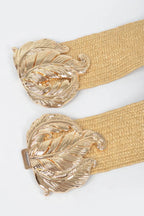 Leaf Metal Buckle Stretch Straw Belt | Mixtshop LLC