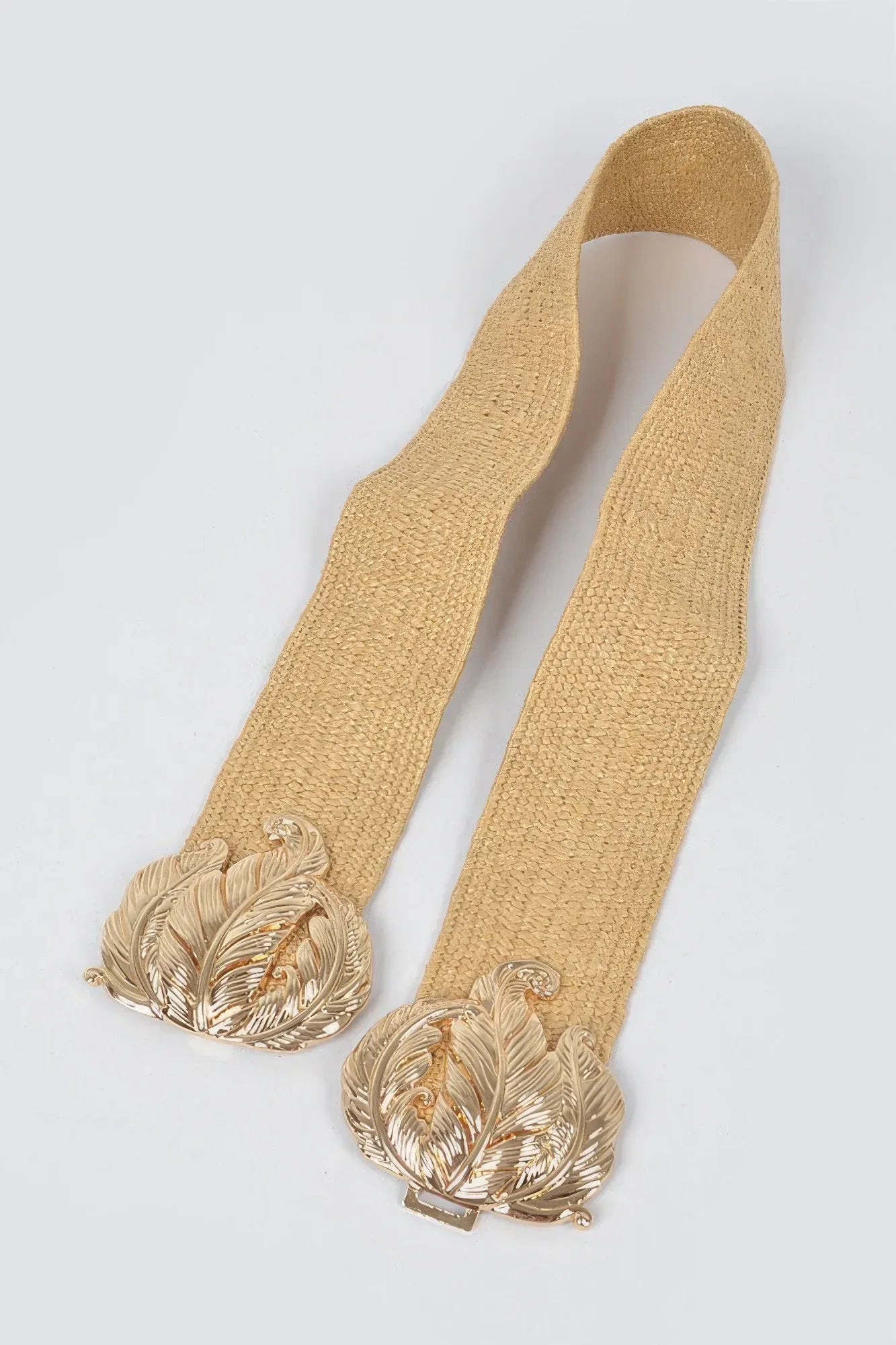Leaf Metal Buckle Stretch Straw Belt | Mixtshop LLC