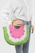 Faux Straw Crochet Watermelon Handbag | Mixtshop LLC