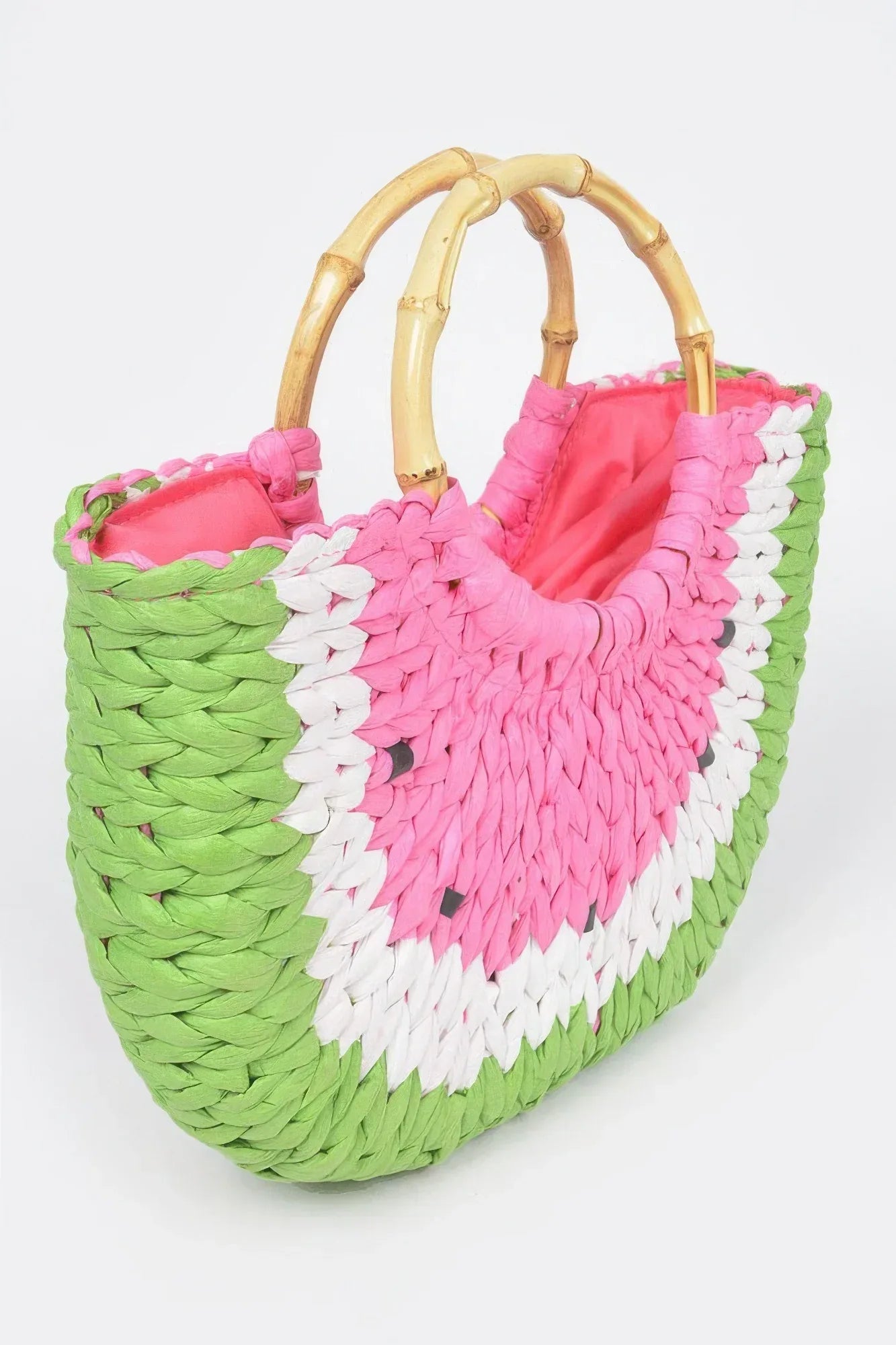 Faux Straw Crochet Watermelon Handbag | Mixtshop LLC