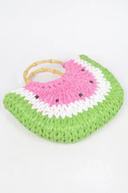 Faux Straw Crochet Watermelon Handbag | Mixtshop LLC