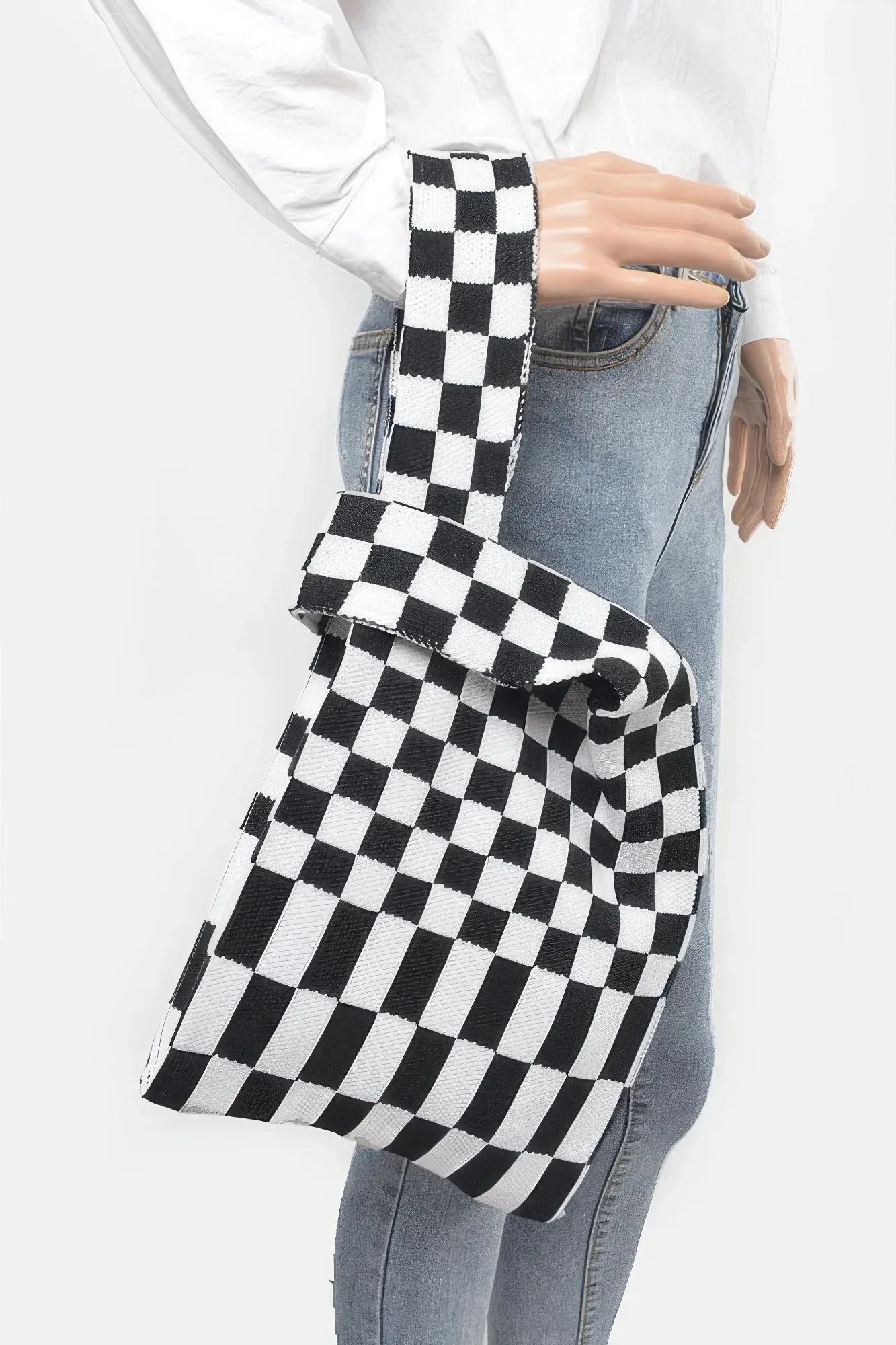 Checker Poly Woven Bag Secondary image