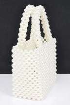 Hand Made Faux Pearl Bead Small Tote Bag | Mixtshop LLC