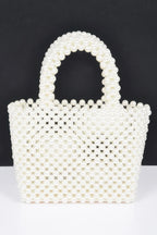 Hand Made Faux Pearl Bead Small Tote Bag | Mixtshop LLC