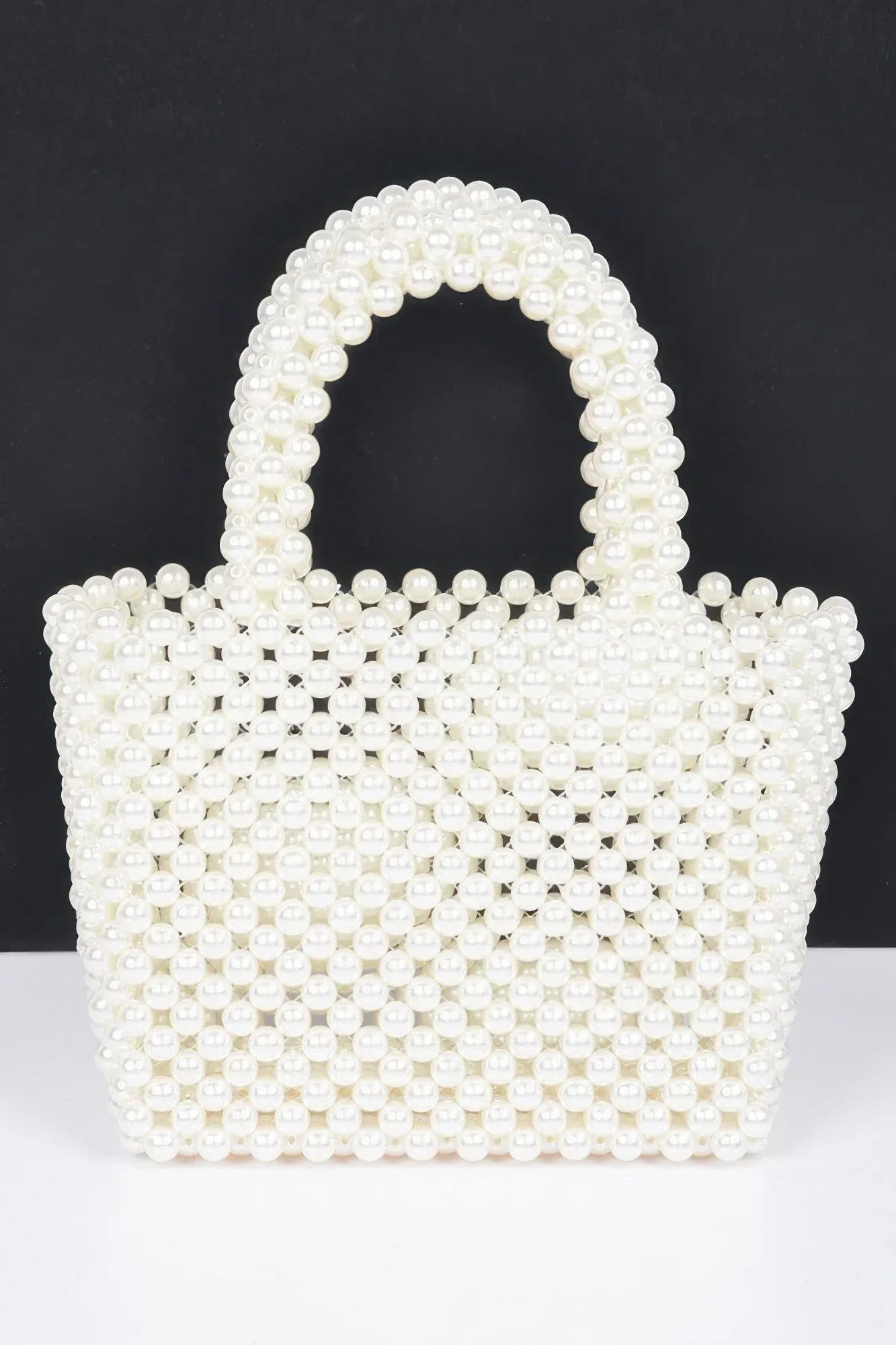 Hand Made Faux Pearl Bead Small Tote Bag | Mixtshop LLC