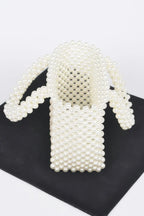 Hand Made Faux Pearl Bead Small Tote Bag | Mixtshop LLC