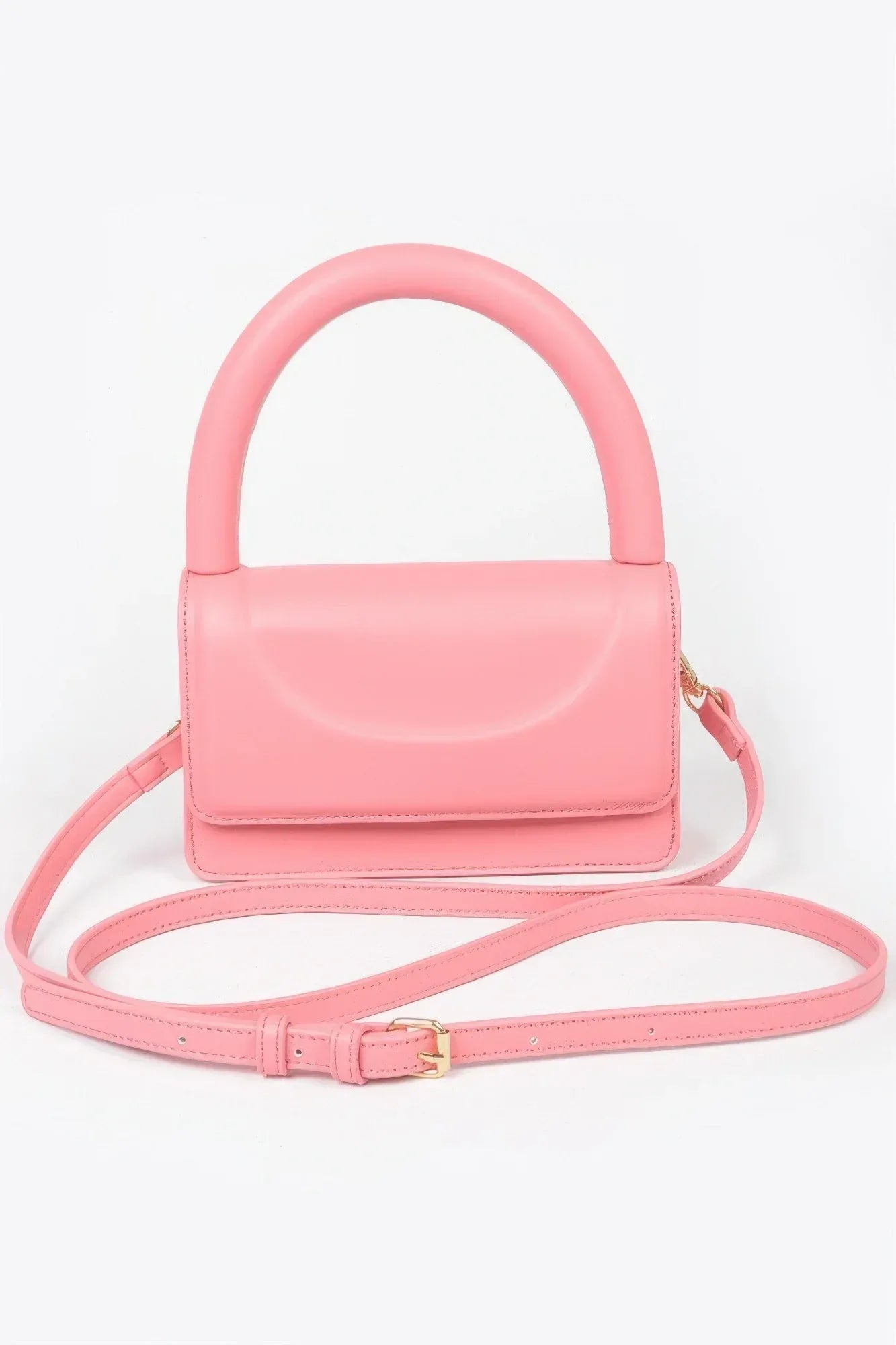 Metallic Faux Leather Top Handle Clutch | Mixtshop LLC Main image