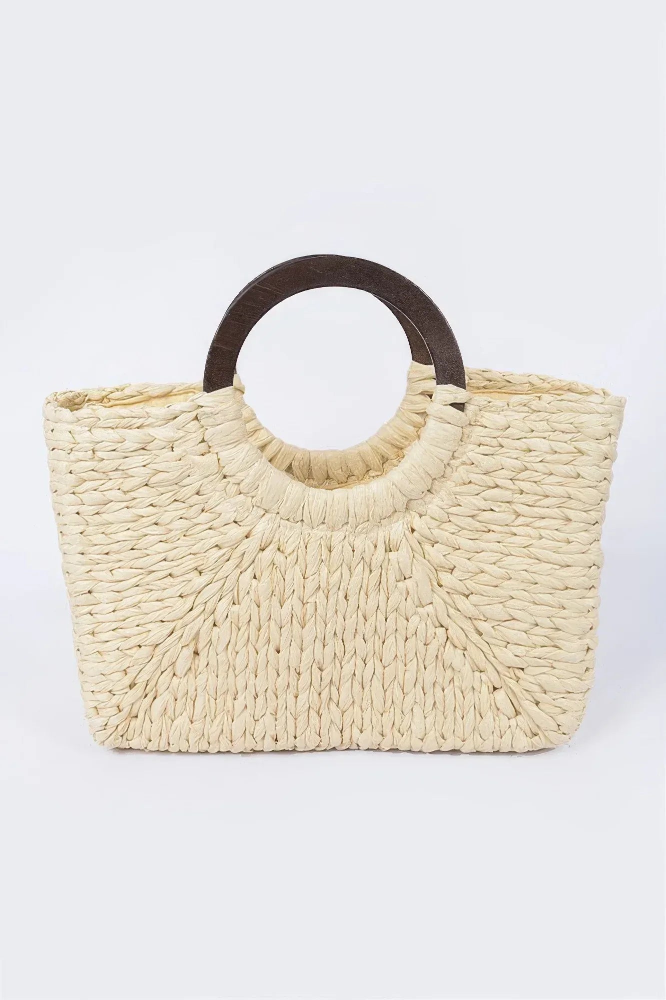 Round Handle Straw Tote Bag | Mixtshop LLC
