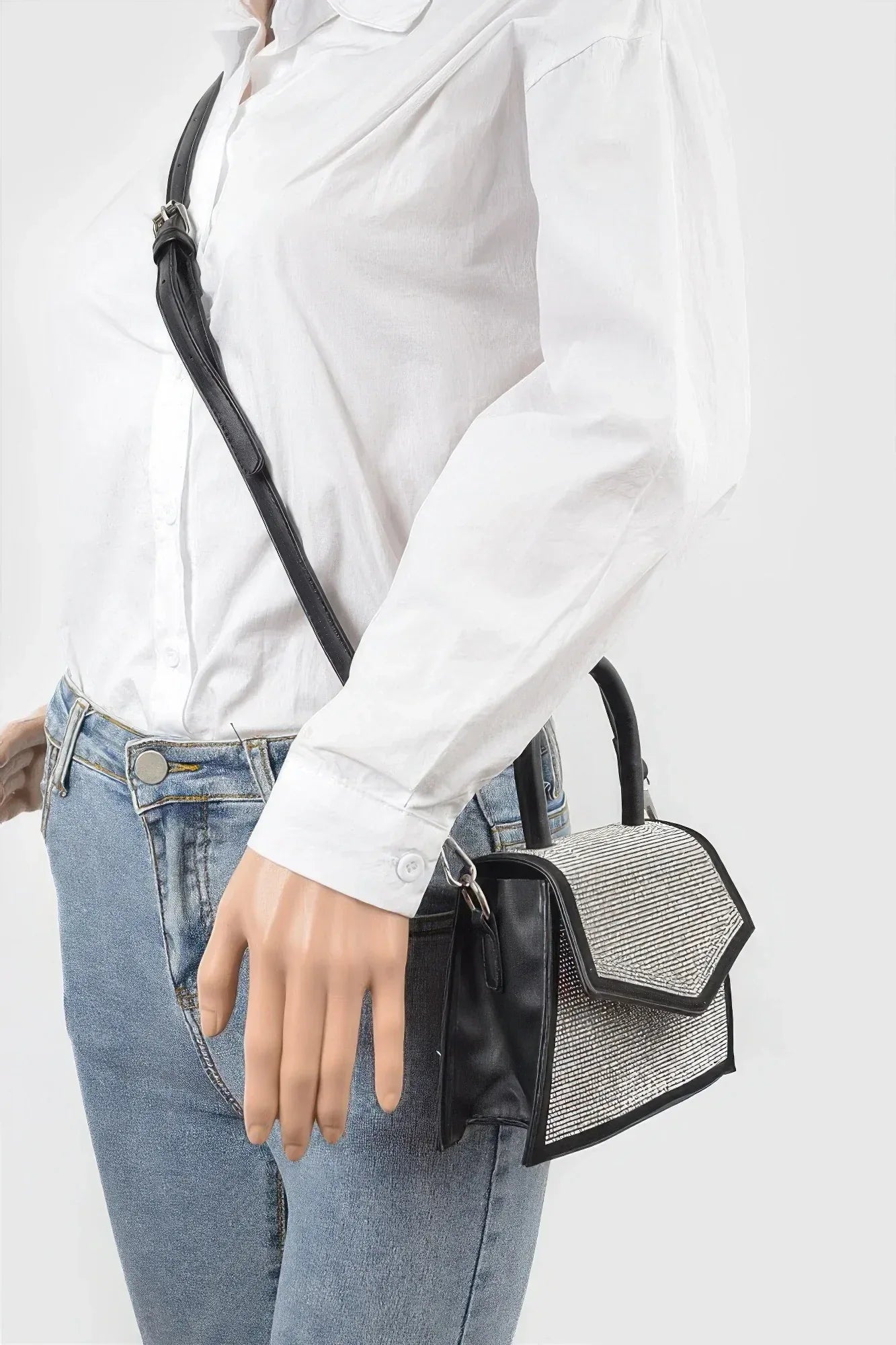 Rhinestone Top Handle Crossbody Bag Secondary image