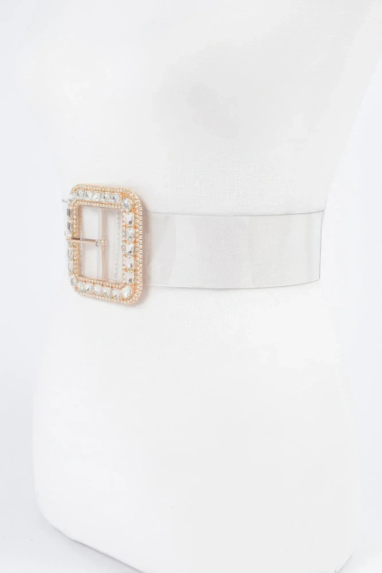 Stone Metal Buckle Clear Plus Size Belt Secondary image