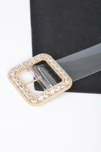 Stone Metal Buckle Clear Plus Size Belt | Mixtshop LLC