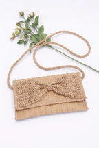 Faux Straw Handmade Ribbon Flap Clutch | Mixtshop LLC