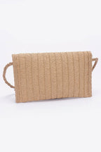 Faux Straw Handmade Ribbon Flap Clutch | Mixtshop LLC