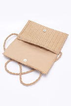 Faux Straw Handmade Ribbon Flap Clutch | Mixtshop LLC