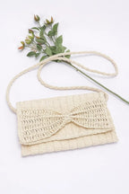 Faux Straw Handmade Ribbon Flap Clutch | Mixtshop LLC