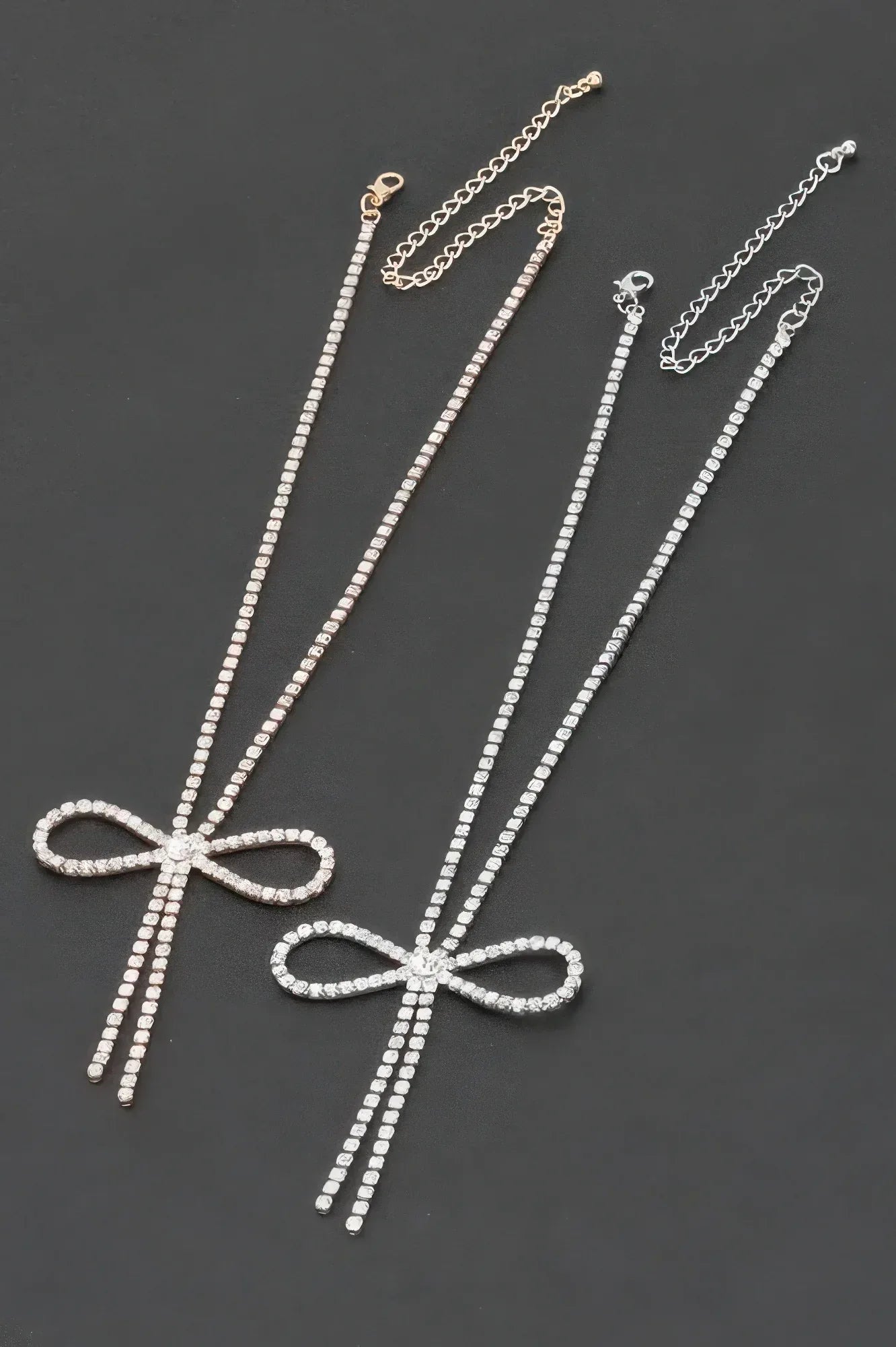 Rhinestone Ribbon Necklace | Mixtshop LLC Main image