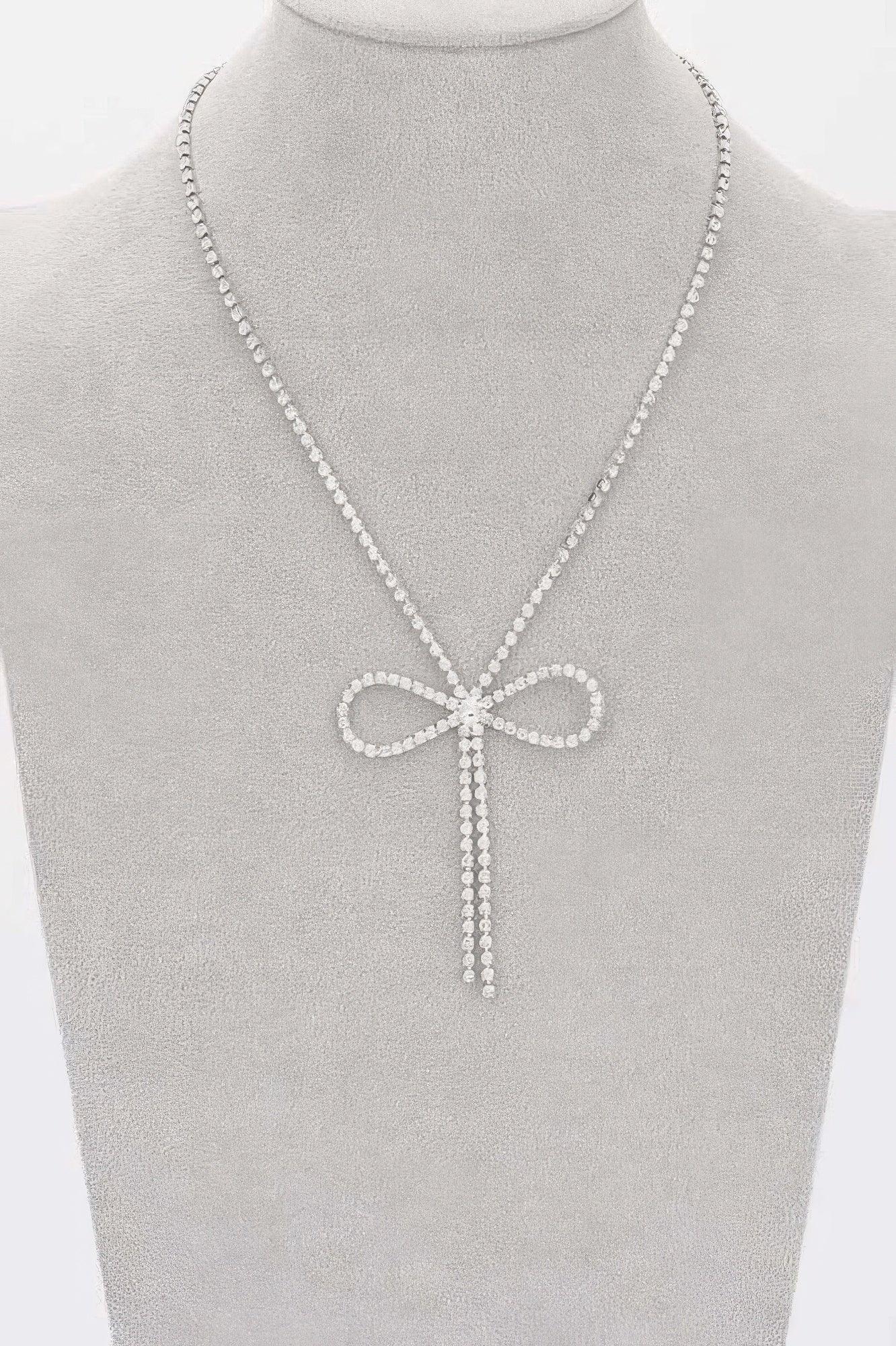 Rhinestone Ribbon Necklace | Mixtshop LLC