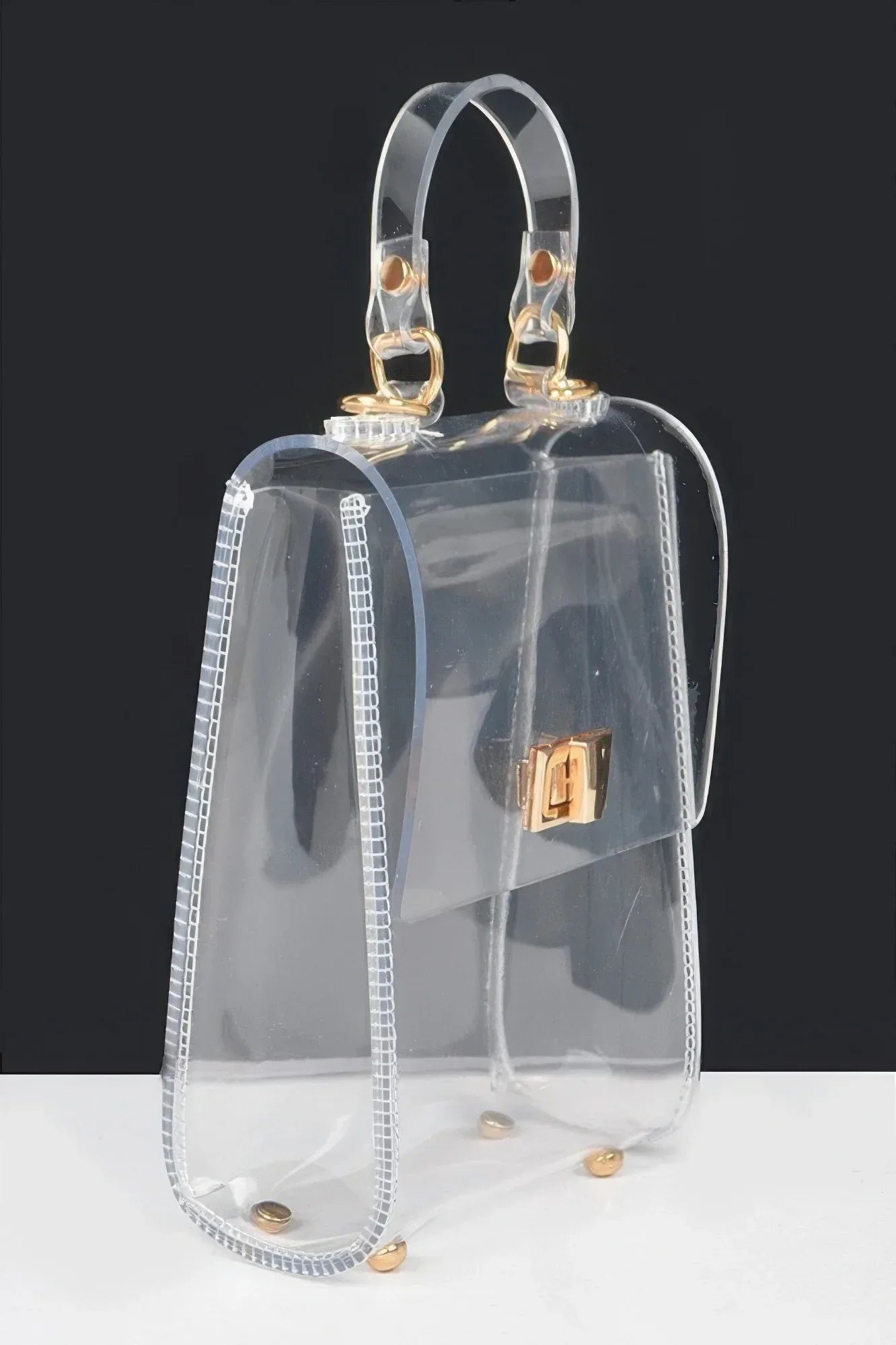 Transparent Top Handle Flap Clutch | Mixtshop LLC